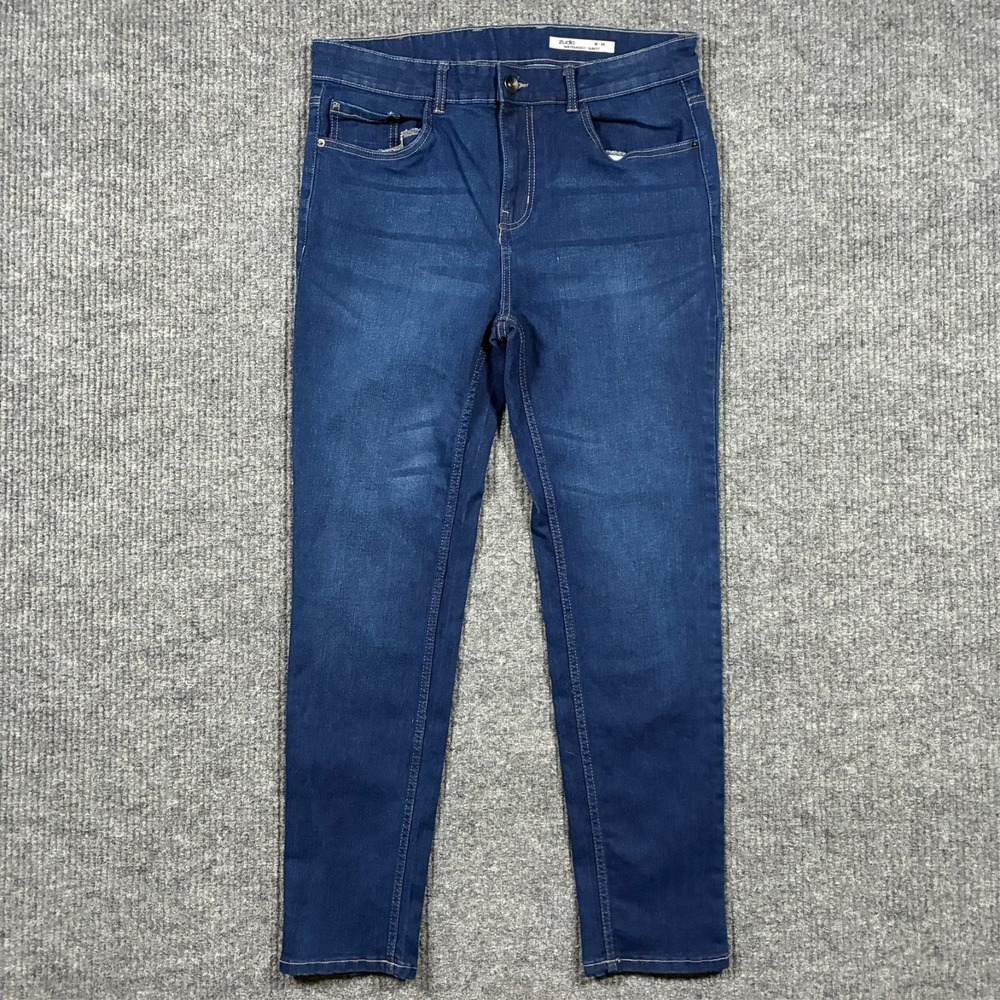 Zudio‎ Slim Fit Jeans Mens W34 Blue Stretch Denim Casual Modern Mid Rise